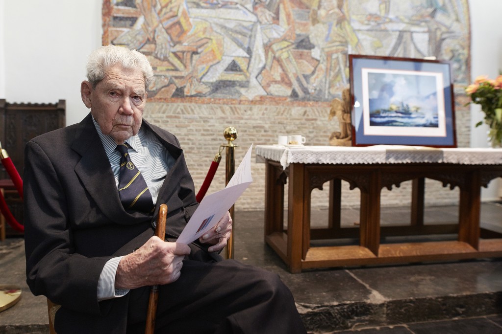 Den Haag, 27 februari 2016 In de Kloosterkerk in Den haag werd zaterdag de Herdenking van de Slag om de Javazee gehouden. Foto: Een van de overlevenden.