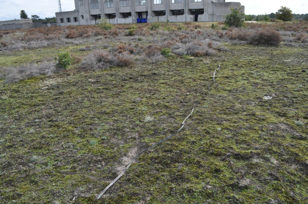 nog te vinden achter gebouw A de koperen aardleidingen in de grond.